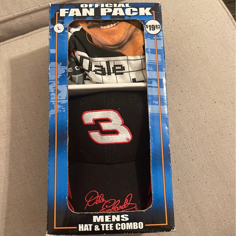Dale Earnhardt 3 Winner’s Circle Official Fan Pack Hat & Tee Combo Size Large